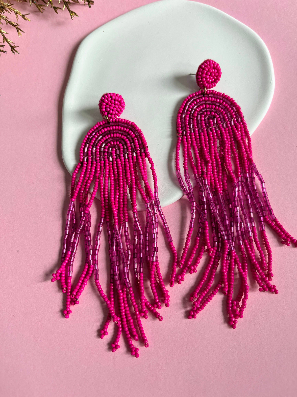 Pink Tassel Earrings — Zohricanada