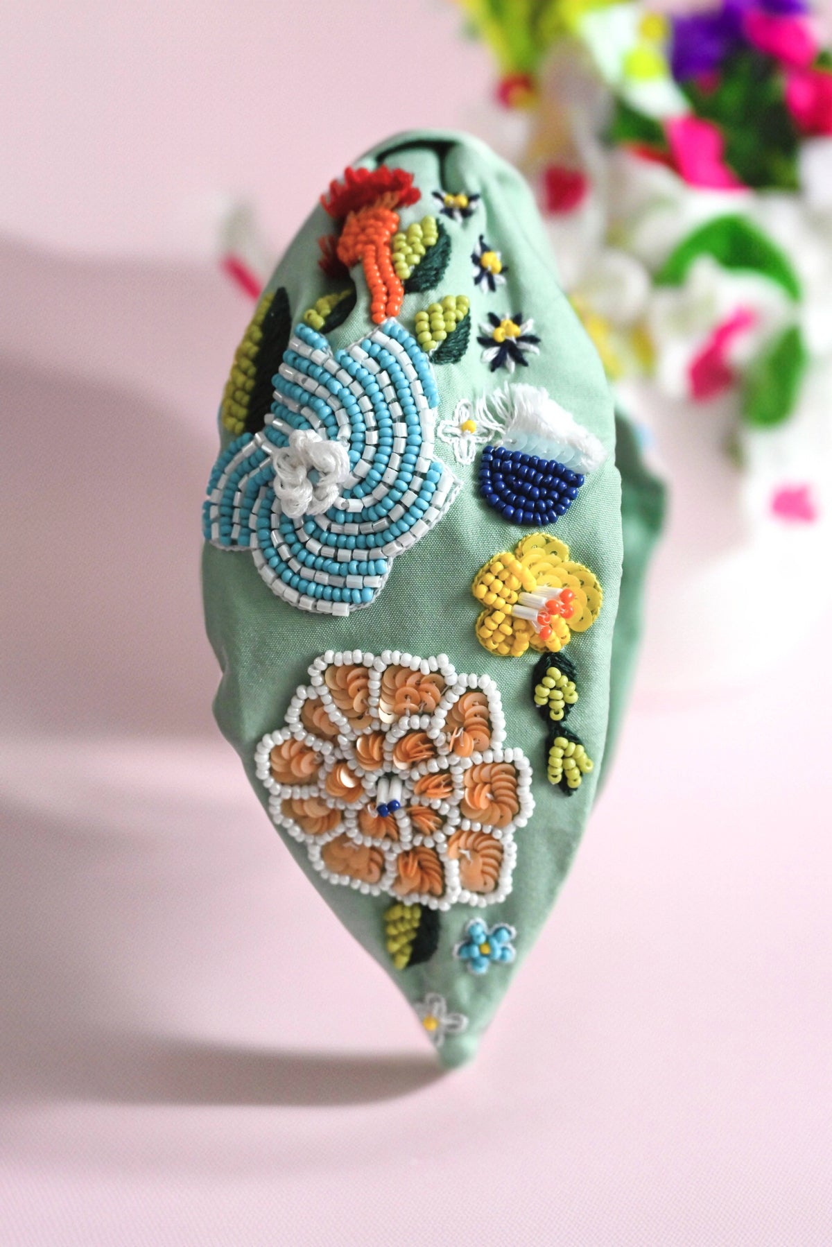 Pista Flower Beaded Headband — Zohricanada