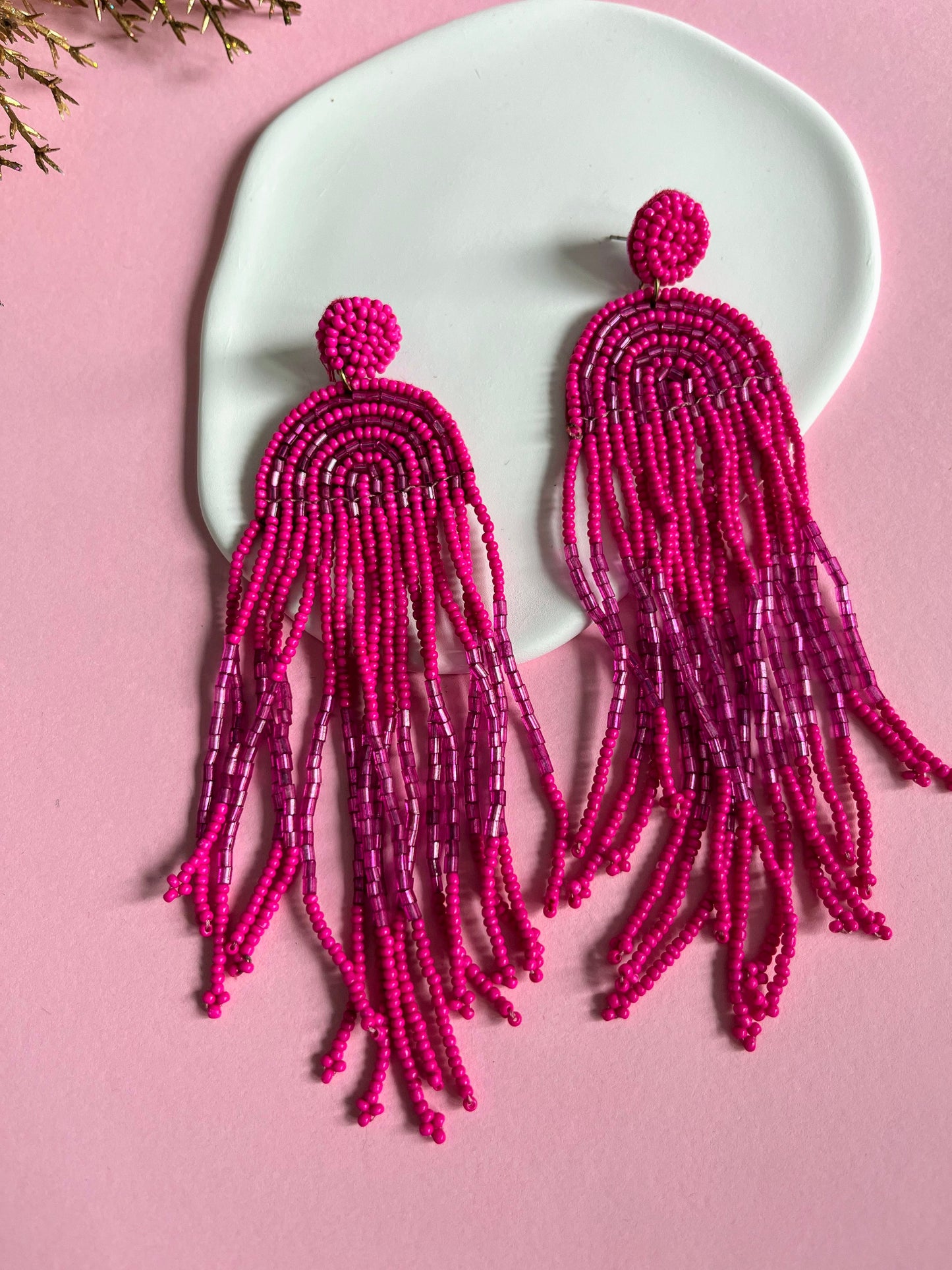 Pink Tassel Earrings — Zohricanada