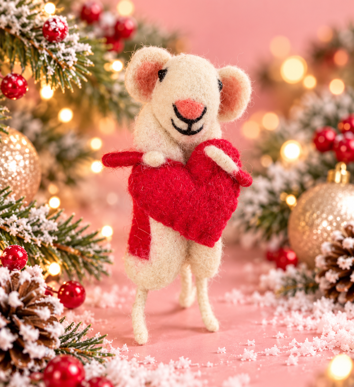 Miss Rosie the Love Mouse | Red Heart Christmas Ornament — Zohricanada