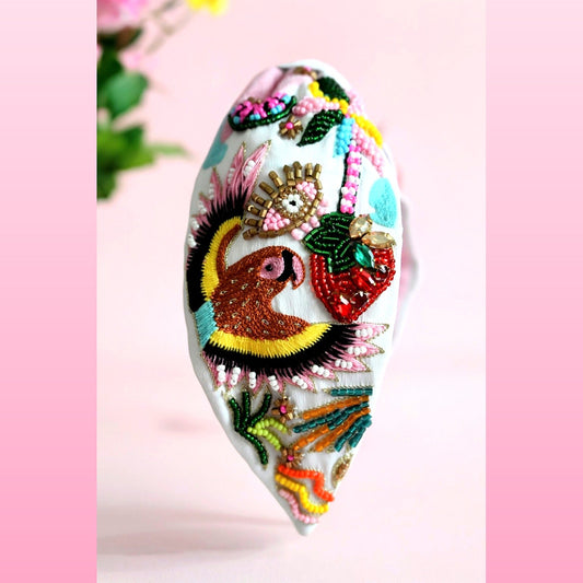 Handmade Tropical Bird Beaded Headband for Women | Summer & Beach Accessory — Zohricanada