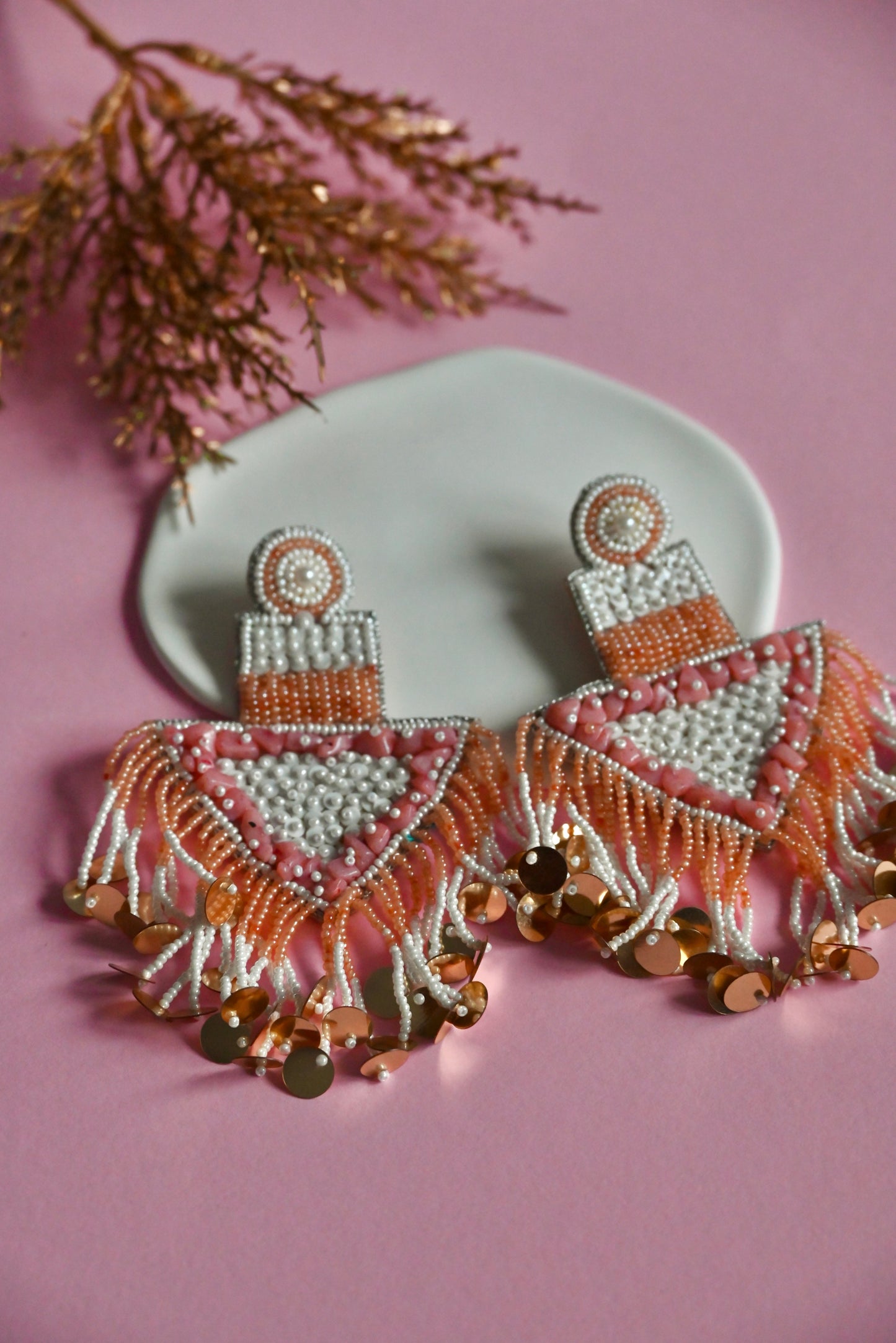 Peach Stone earrings - zohricanada