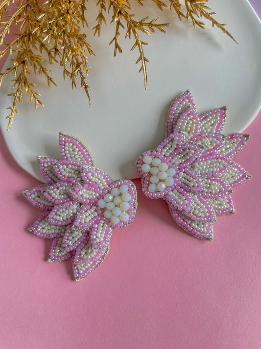 White and Pink Glamour Earrings - zohricanada
