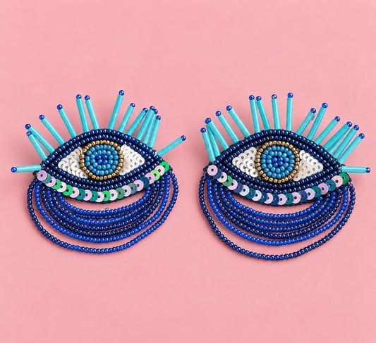 Greek Blue Evil Eye Earrings — Zohricanada