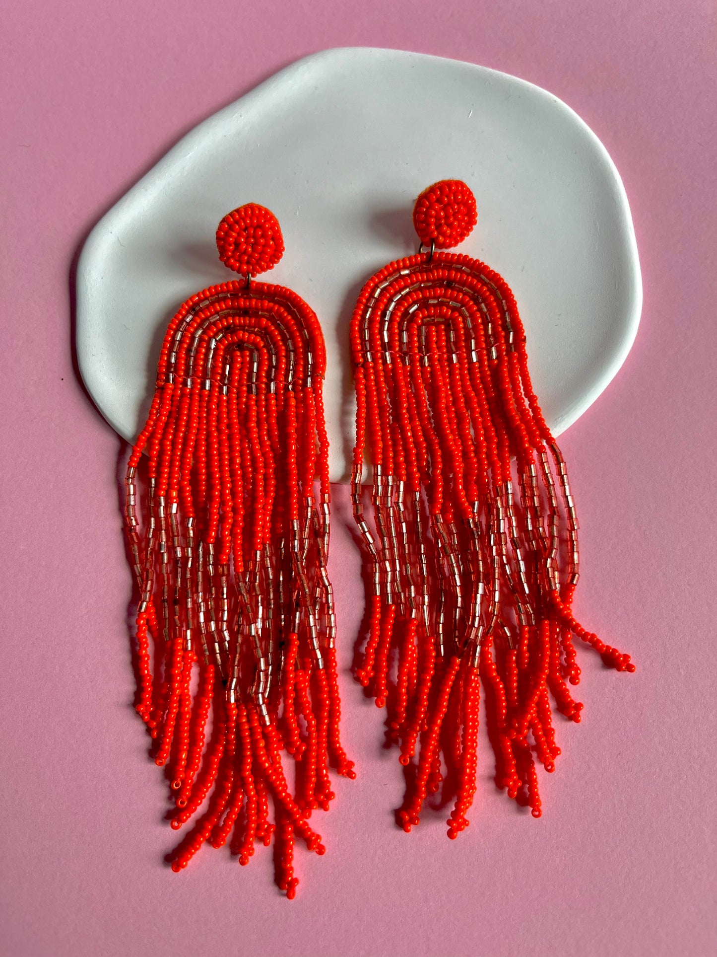 Orange Tassel Earrings - zohricanada