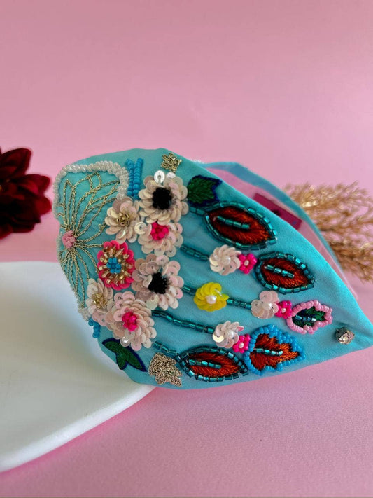 Sky Blue Dreamcatcher Beaded Headband — Zohricanada