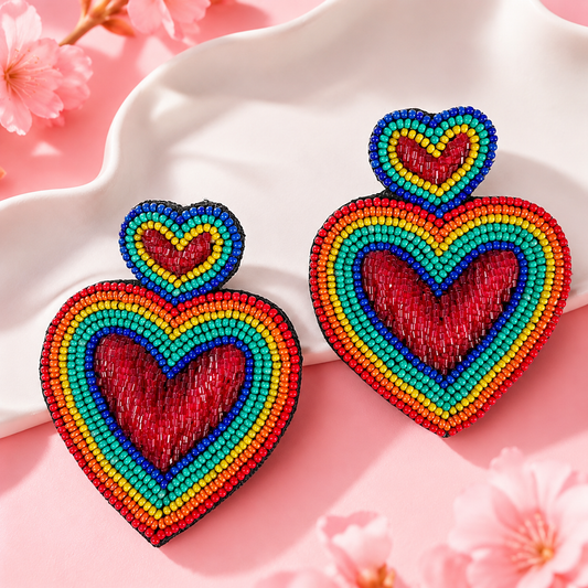Rainbow Heart Earrings — Zohricanada