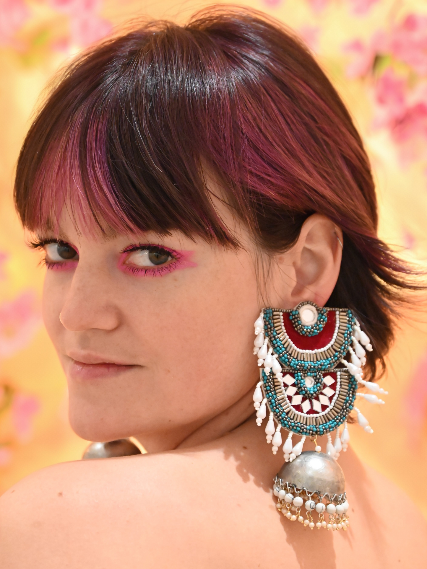 Boho Red Mirror Earrings - zohricanada