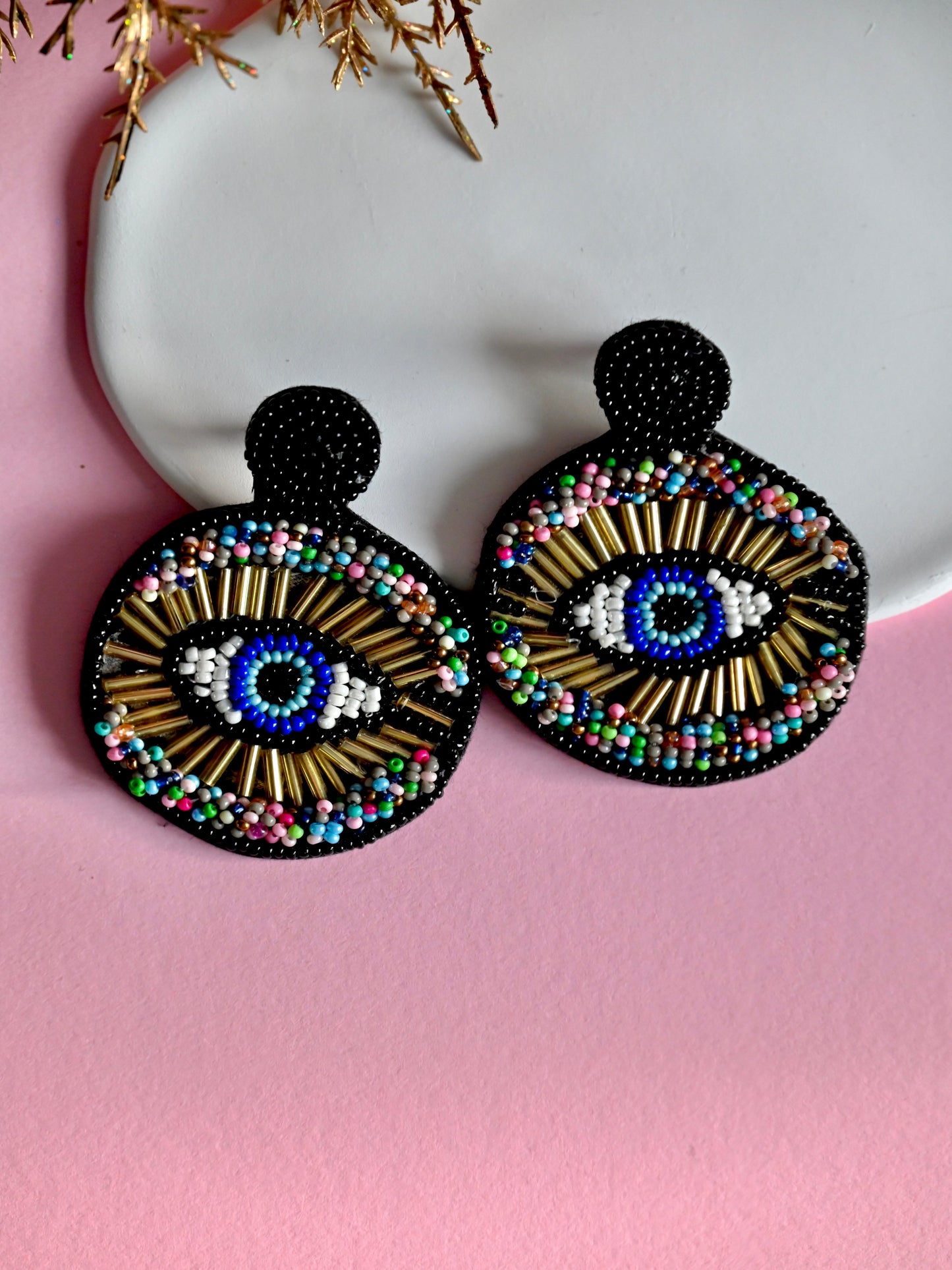Bella Evil Eye Earrings Black - zohricanada