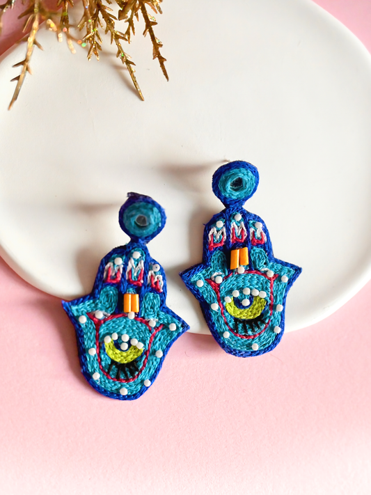 Blue Hamza Earrings — Zohricanada