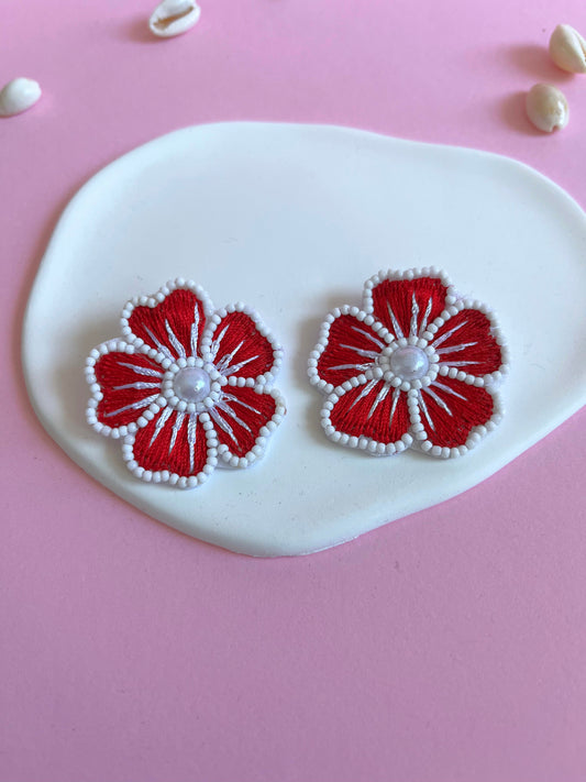 Red Flower Earrings - zohricanada