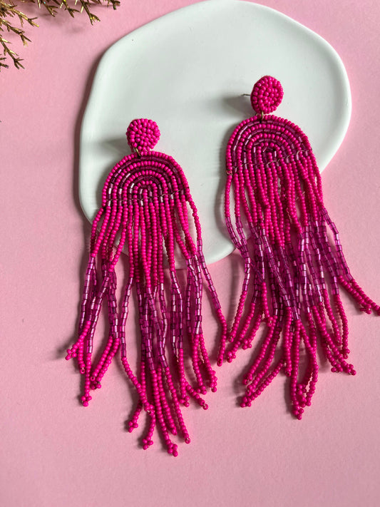 Pink Tassel Earrings — Zohricanada