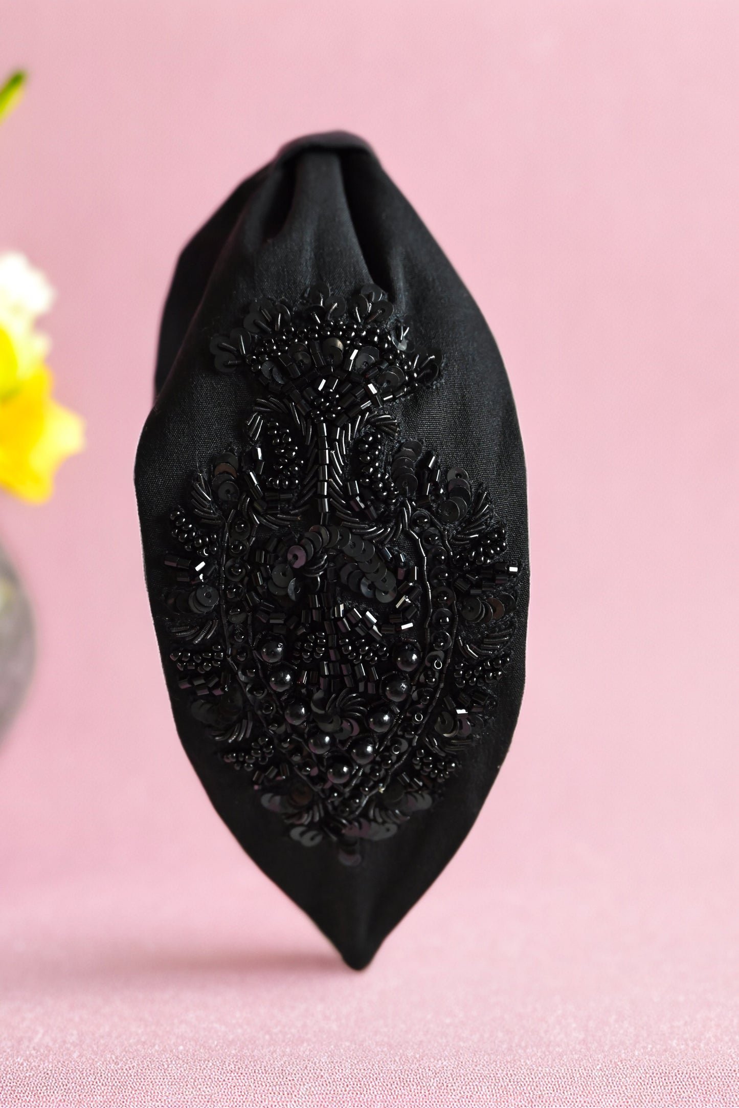 Luxe Black Beaded Headband — Zohricanada
