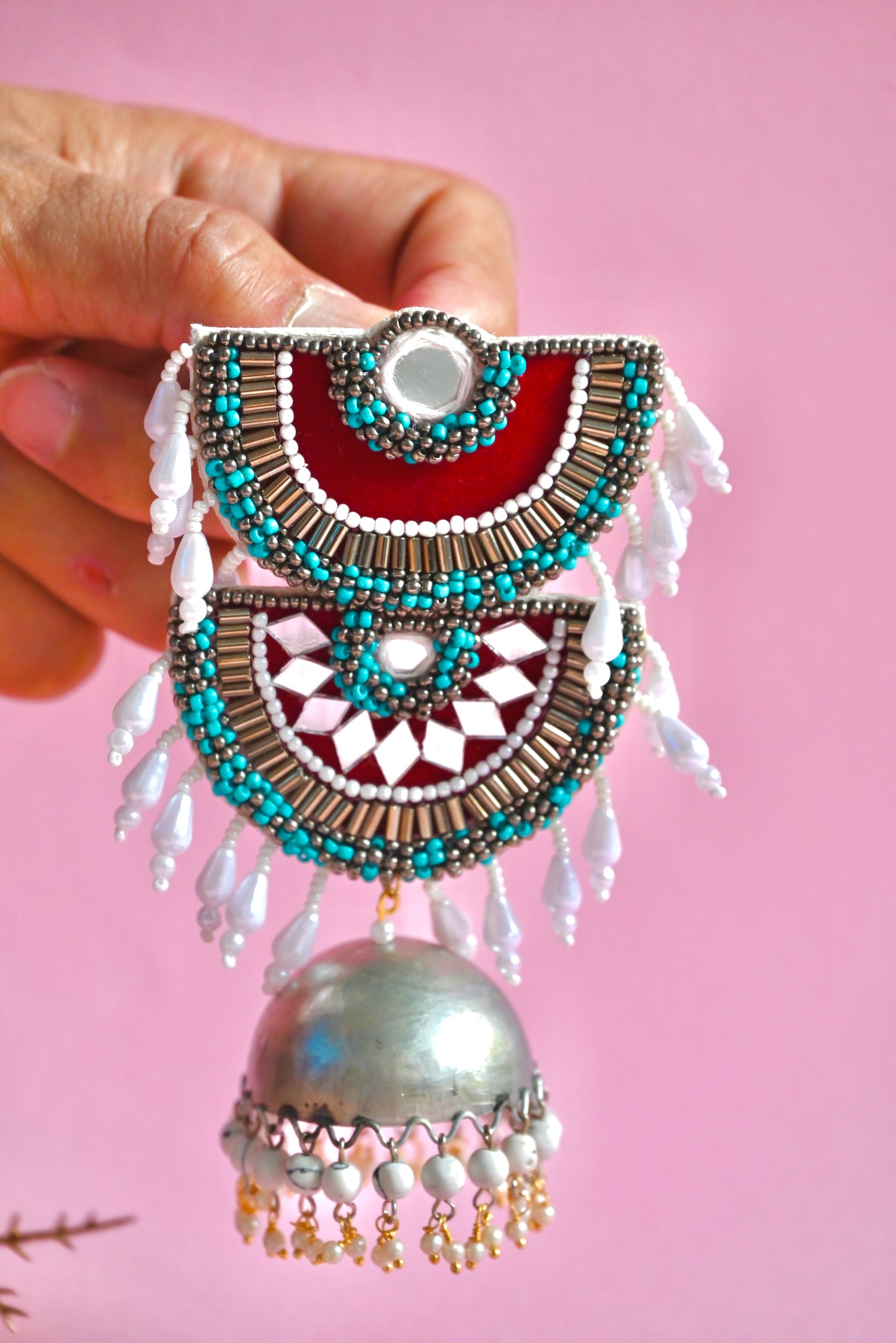 Boho Red Mirror Earrings - zohricanada