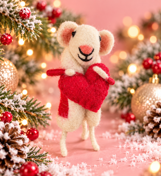 Miss Rosie the Love Mouse | Red Heart Christmas Ornament — Zohricanada