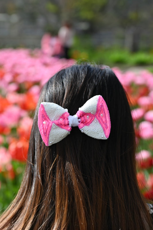 Blush Pink and White Glitter Bow — Zohricanada