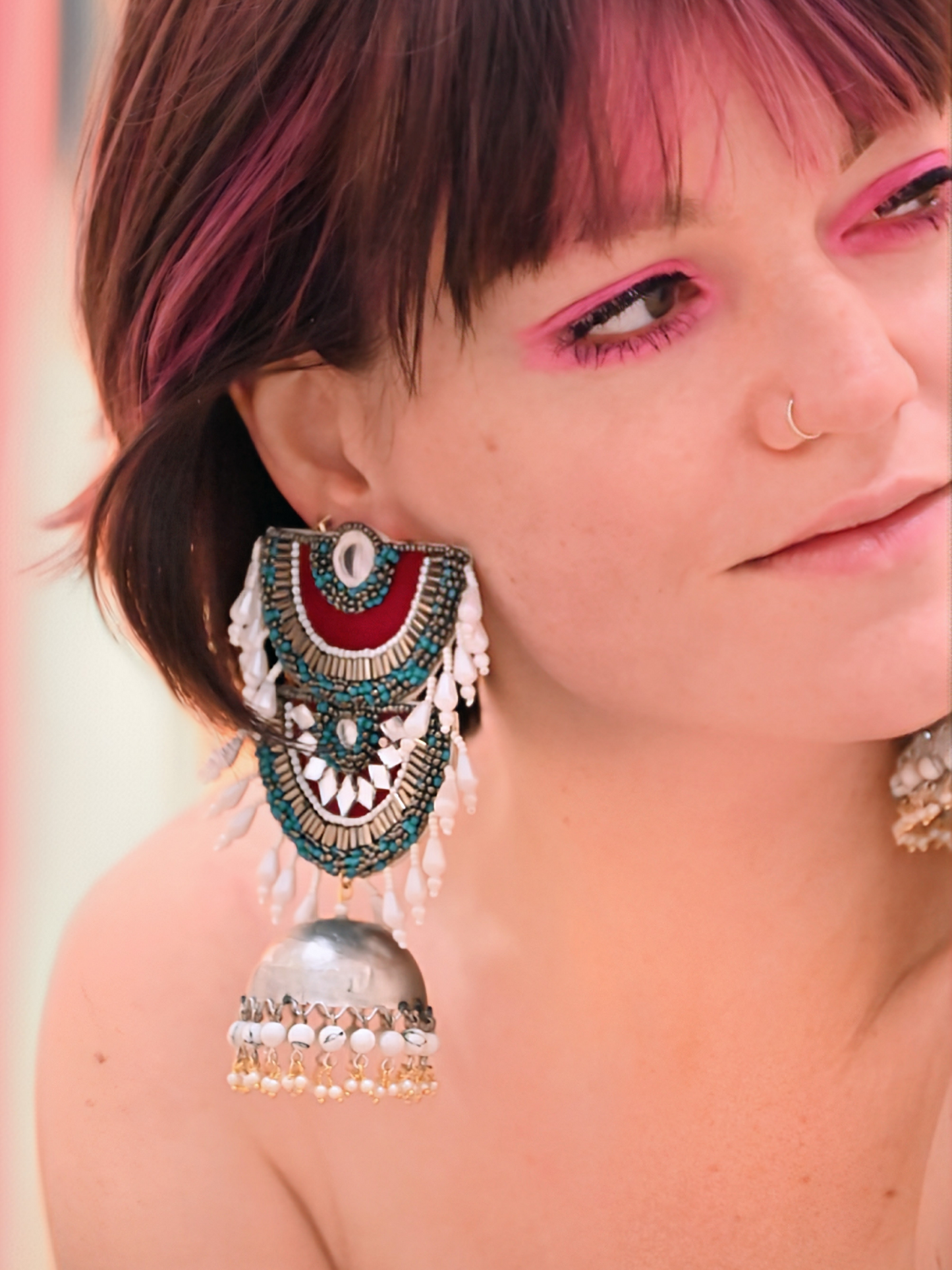 Boho Red Mirror Earrings - zohricanada