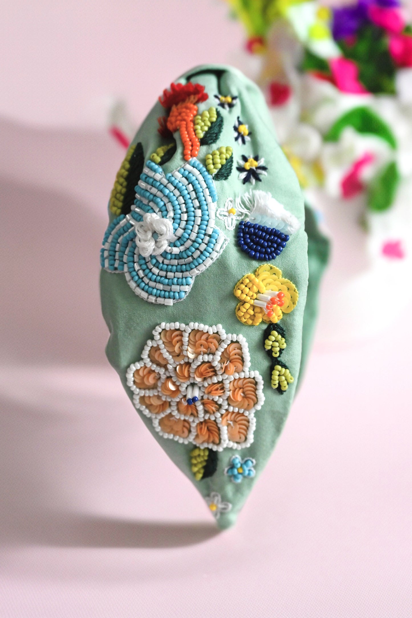 Pista Flower Beaded Headband — Zohricanada