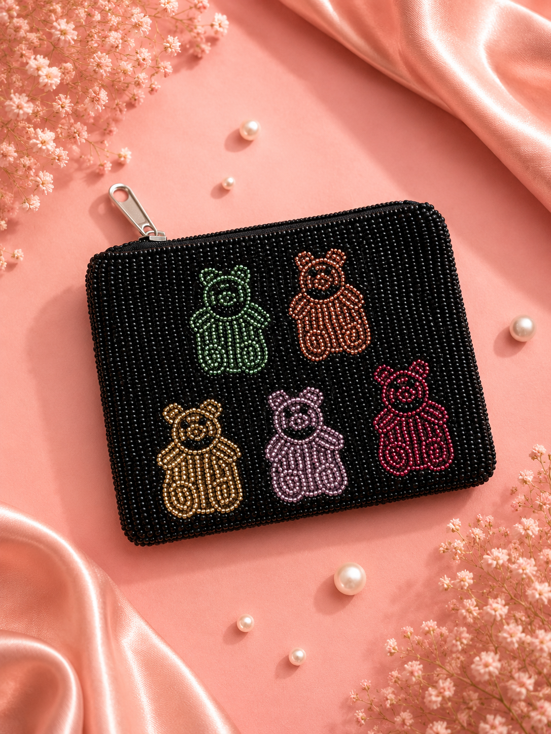 Hello teddy beaded coin bag — Zohricanada
