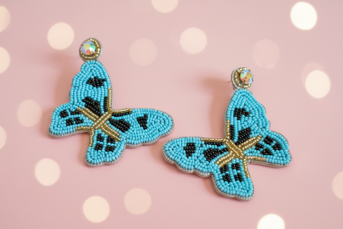 Whimsical Blue Butterfly Earrings — Zohricanada