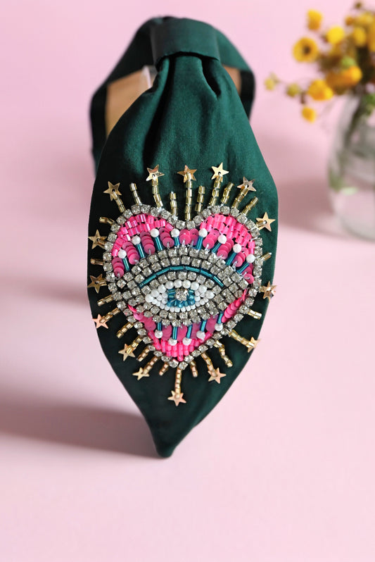 Green Heart Eye Headband — Zohricanada