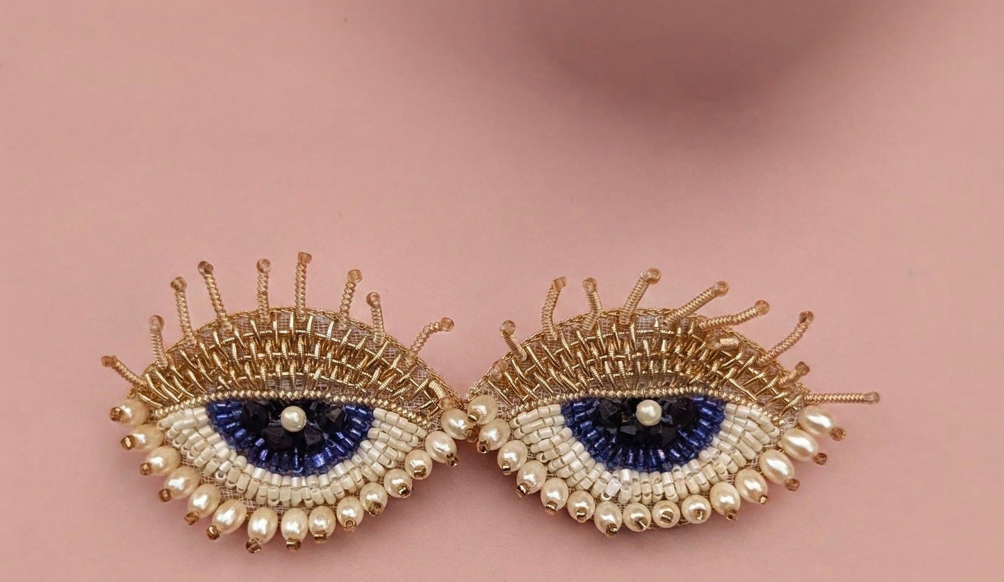 Luxe Zari Evi Eye Beaded Earrings — Zohricanada