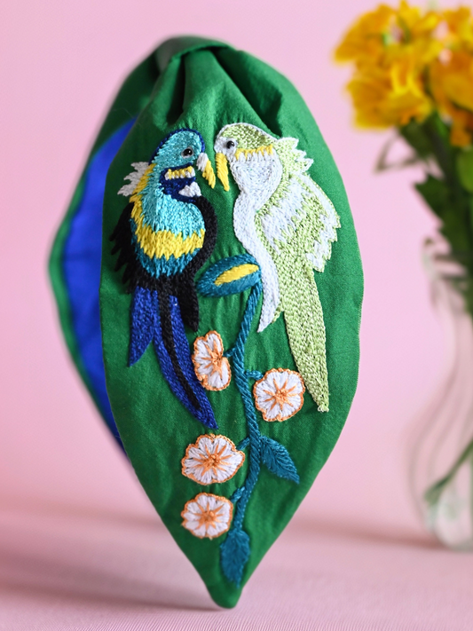 Green Parrot Headband