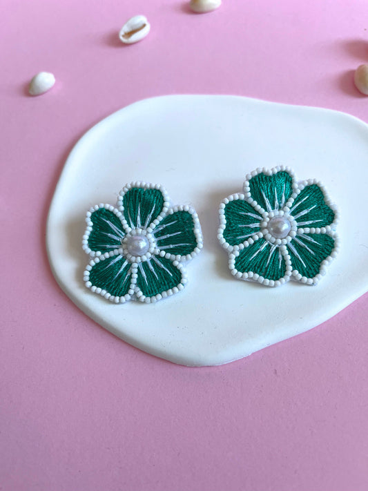 Green Flower Earrings - zohricanada