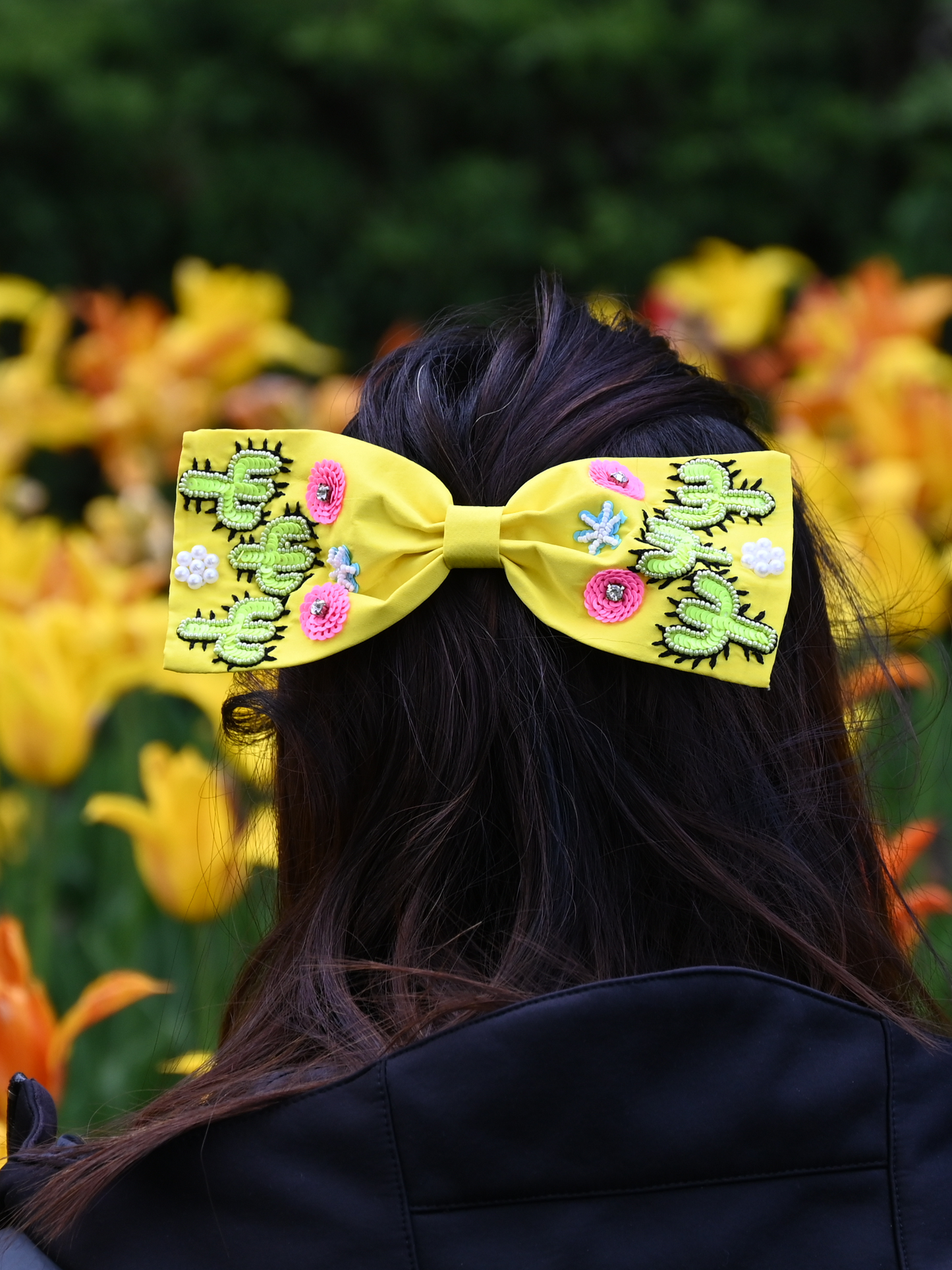 Yellow Desert Beaded Bow