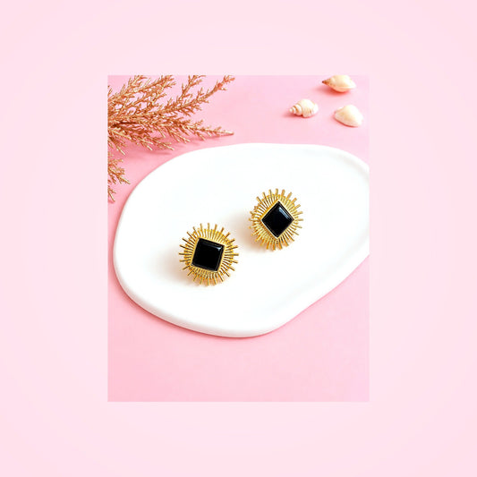 Black Gold Sunburst Studs — Zohricanada