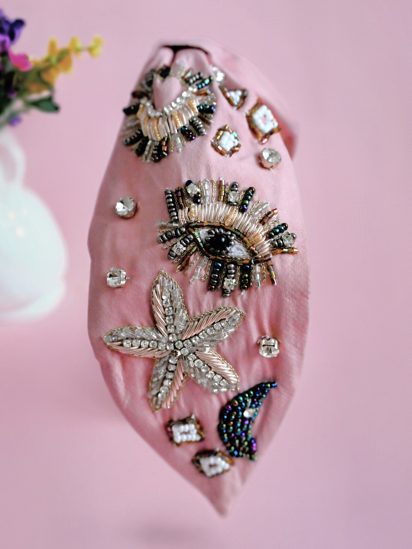Handmade Evil Eye & Star Beaded Headband for Women | Boho Statement Accessory — Zohricanada
