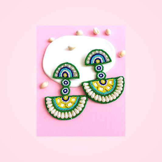 Rainbow Beaded Statement Earrings — Zohricanada